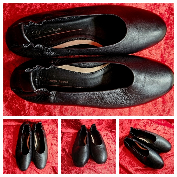 Ecco Womens Annie Ballet Danish Design Flats Black Leather US6 - Picture 14 of 16